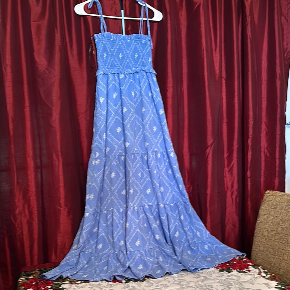 Forever 21 Blue Tiered Maxi Sundress